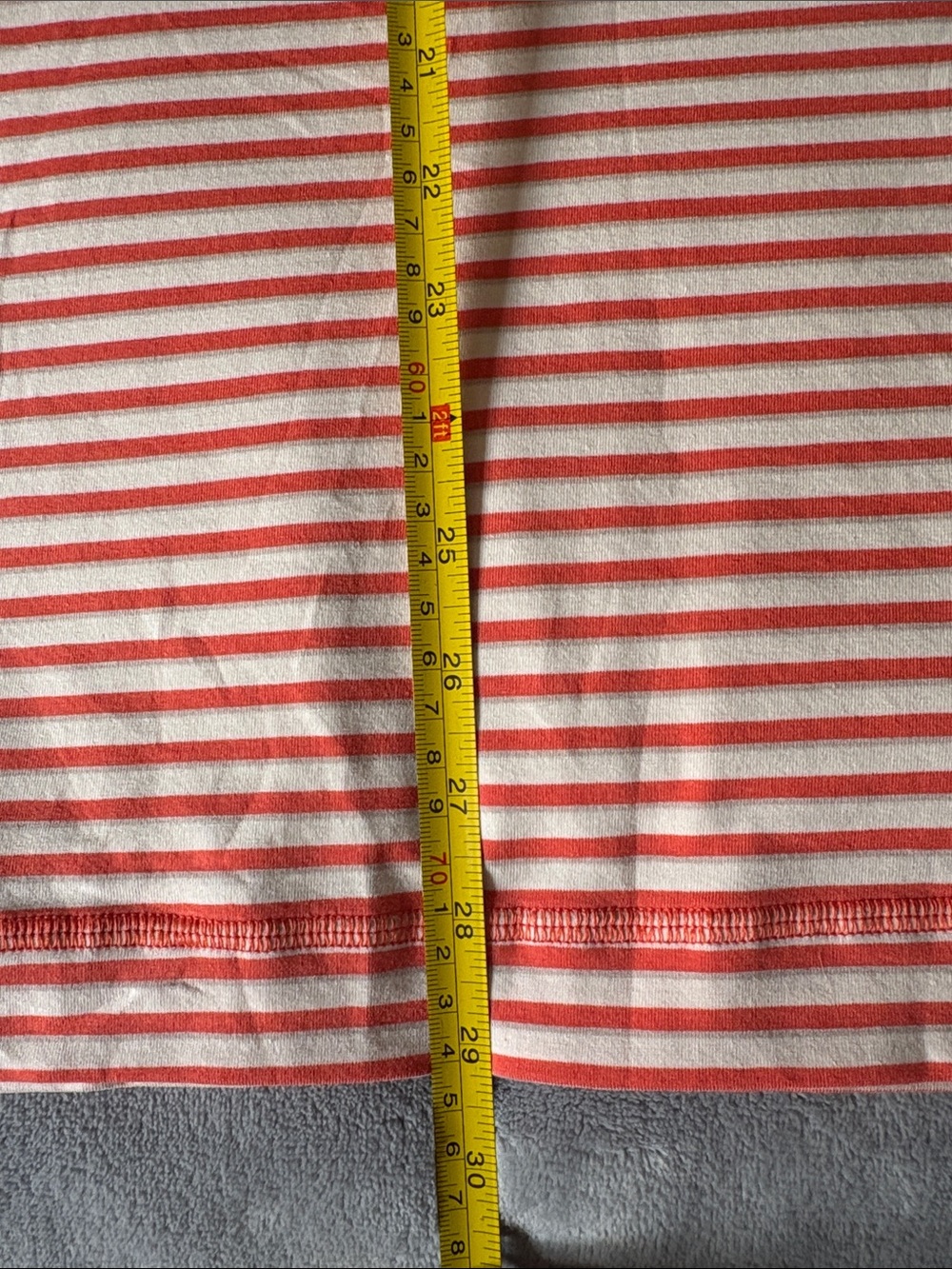 lululemon athletica Men's Orange and White Striped V-Neck Tee - Picture 10 of 10